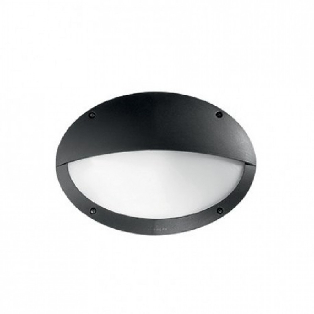 Ideal Lux Applique Esterna Maddi-2 AP1 Nero, Faretto Parete Impermeabile IP66 Con Portalampada E27, Dimensioni L 33 X H 23 Cm